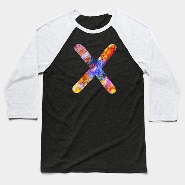 Letter X Capital Alphabet X Colorful Gift Baseball T-Shirt by Shariss